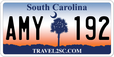 SC license plate AMY192