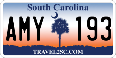 SC license plate AMY193