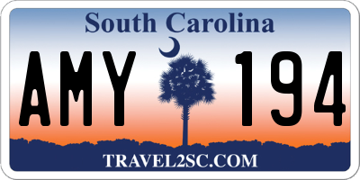 SC license plate AMY194