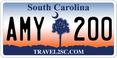 SC license plate AMY200