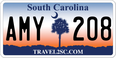 SC license plate AMY208