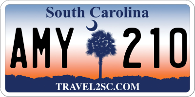 SC license plate AMY210
