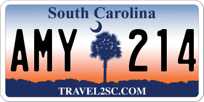 SC license plate AMY214