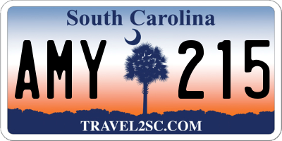 SC license plate AMY215