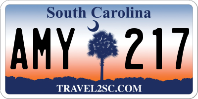 SC license plate AMY217