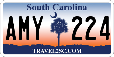 SC license plate AMY224