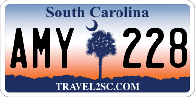 SC license plate AMY228