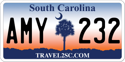 SC license plate AMY232