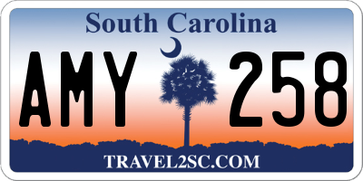 SC license plate AMY258