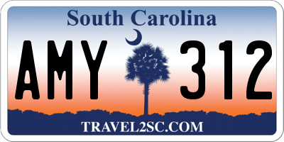SC license plate AMY312