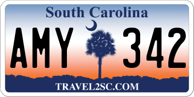 SC license plate AMY342