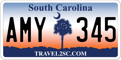 SC license plate AMY345