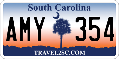 SC license plate AMY354