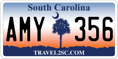 SC license plate AMY356
