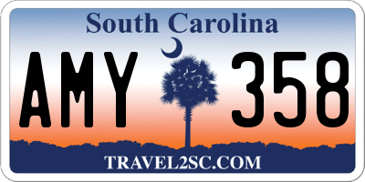 SC license plate AMY358