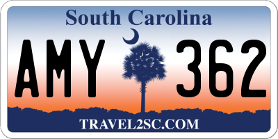 SC license plate AMY362