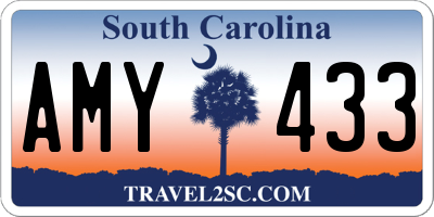 SC license plate AMY433