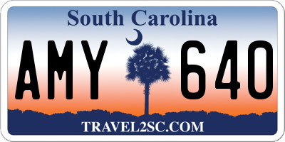 SC license plate AMY640