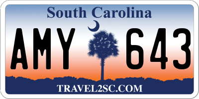 SC license plate AMY643