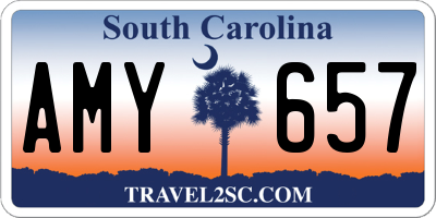 SC license plate AMY657
