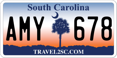 SC license plate AMY678