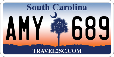 SC license plate AMY689