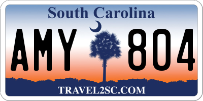 SC license plate AMY804