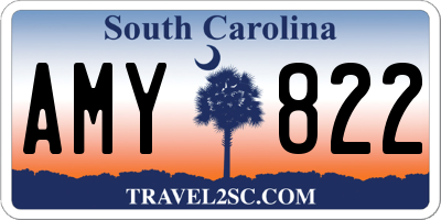 SC license plate AMY822