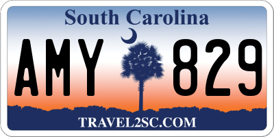 SC license plate AMY829