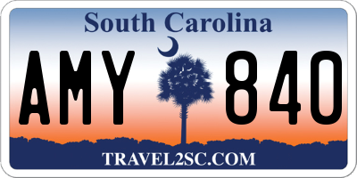 SC license plate AMY840