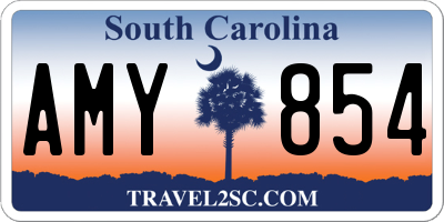 SC license plate AMY854