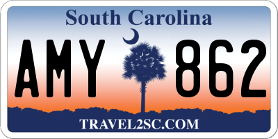 SC license plate AMY862