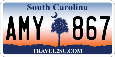 SC license plate AMY867