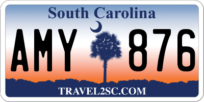 SC license plate AMY876