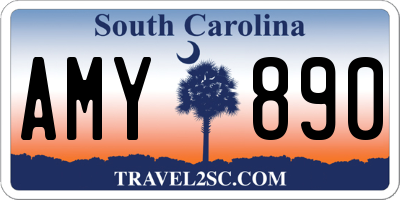 SC license plate AMY890