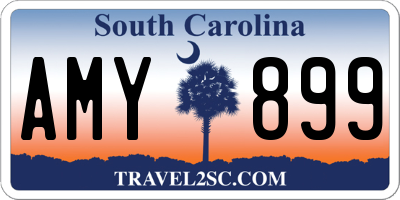 SC license plate AMY899