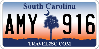 SC license plate AMY916