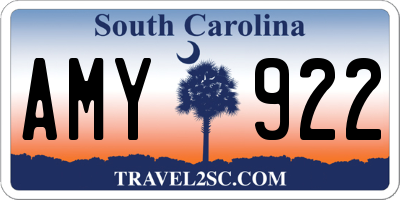 SC license plate AMY922