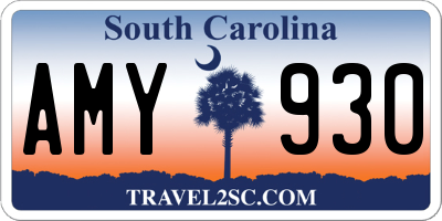 SC license plate AMY930