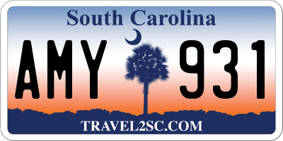 SC license plate AMY931
