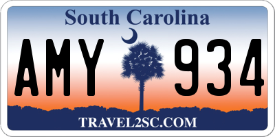 SC license plate AMY934