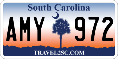SC license plate AMY972
