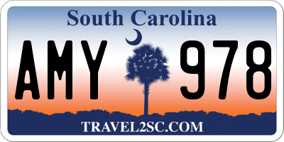 SC license plate AMY978