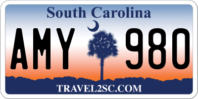 SC license plate AMY980