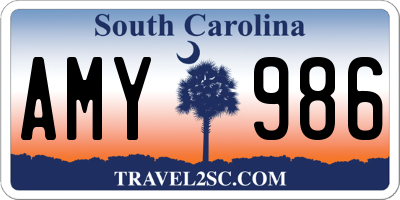 SC license plate AMY986