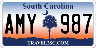 SC license plate AMY987