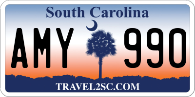 SC license plate AMY990