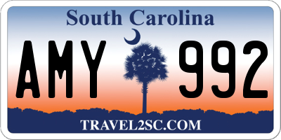 SC license plate AMY992