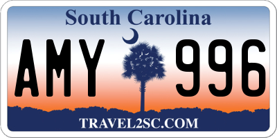 SC license plate AMY996