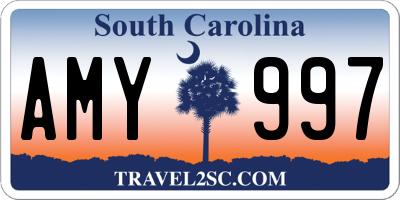 SC license plate AMY997